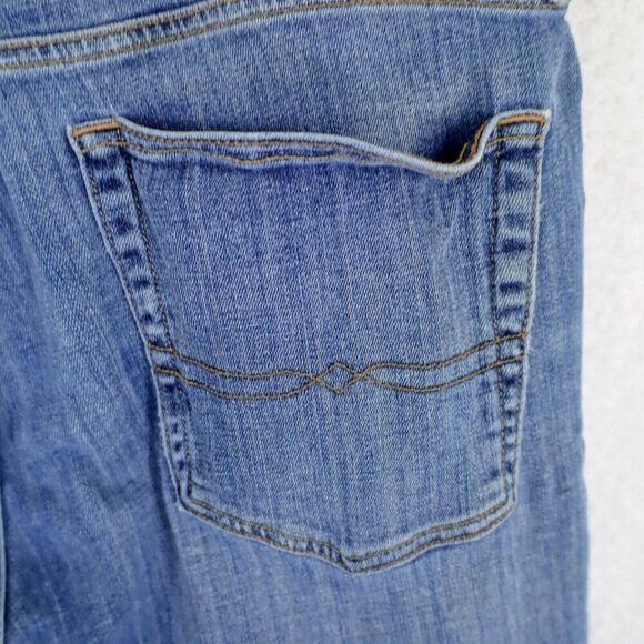 Lucky Brand 383 Straight Blue Jeans 37/32 Stone Wash Whiskering Mid Rise Tag 36 - Picture 6 of 13